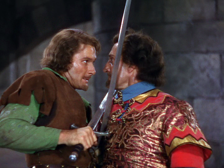 Errol Flynn, Basil Rathbone in The Adventures of Robin Hood