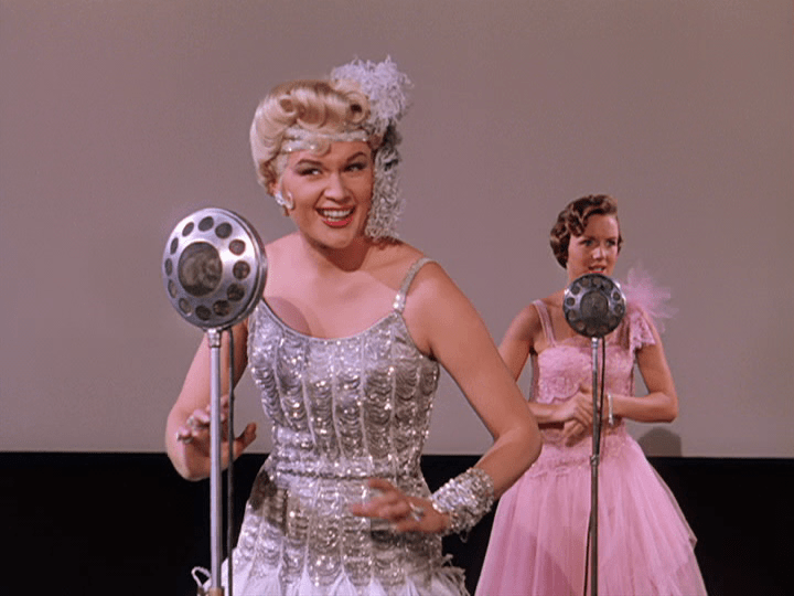 Debbie Reynolds dubs Jean Hagen's voice in "Singin' in the Rain."