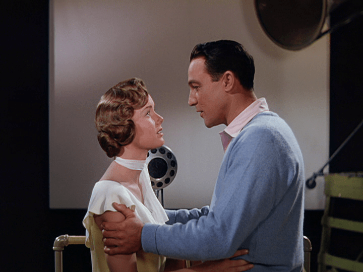 Debbie Reynolds and Gene Kelly fall in love in "Singin' in the Rain."