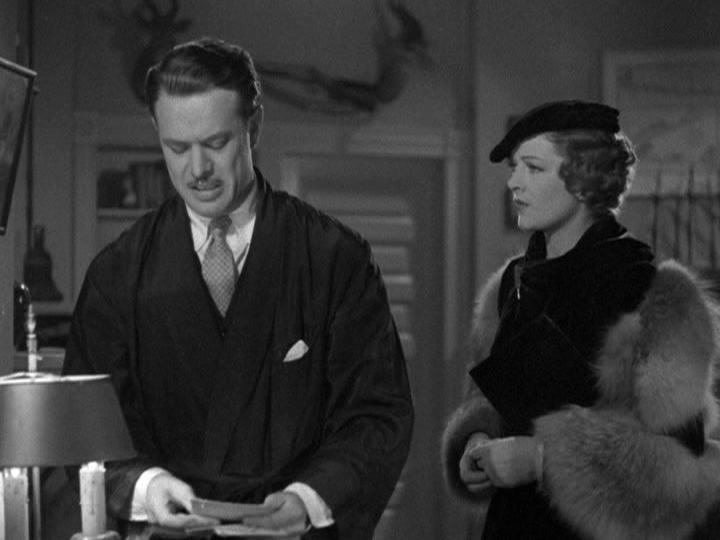 Harvey Stephens blackmails Myrna Loy in Evelyn Prentice.